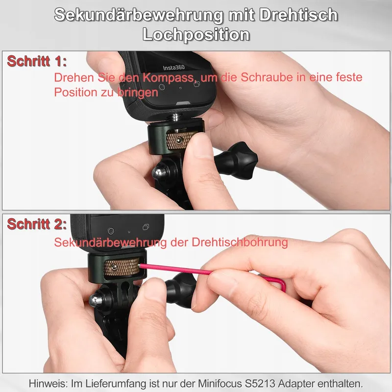 CNC Aluminium Adapter GoPro DJI Insta360 Sjcam 1/4" — foto 5