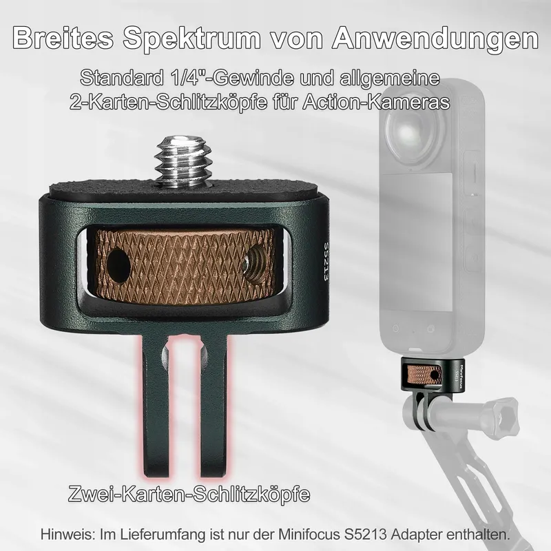 CNC Aluminium Adapter GoPro DJI Insta360 Sjcam 1/4" — foto 3