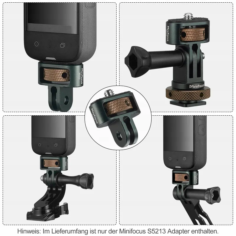 CNC Aluminium Adapter GoPro DJI Insta360 Sjcam 1/4" — foto 6