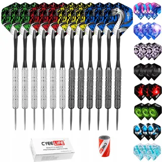 CYEELIFE Stalen Dartpijlen 12 Stuks 20g met 36 Flights — miniatuur 1