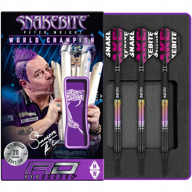 SNAKEBITE Softtip 20g Wolfraam Dartset Flights Shafts — foto 1