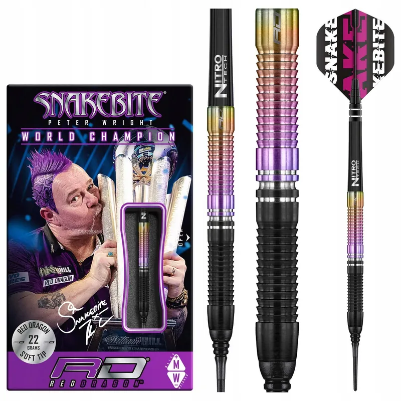SNAKEBITE Softtip 20g Wolfraam Dartset Flights Shafts — foto 4