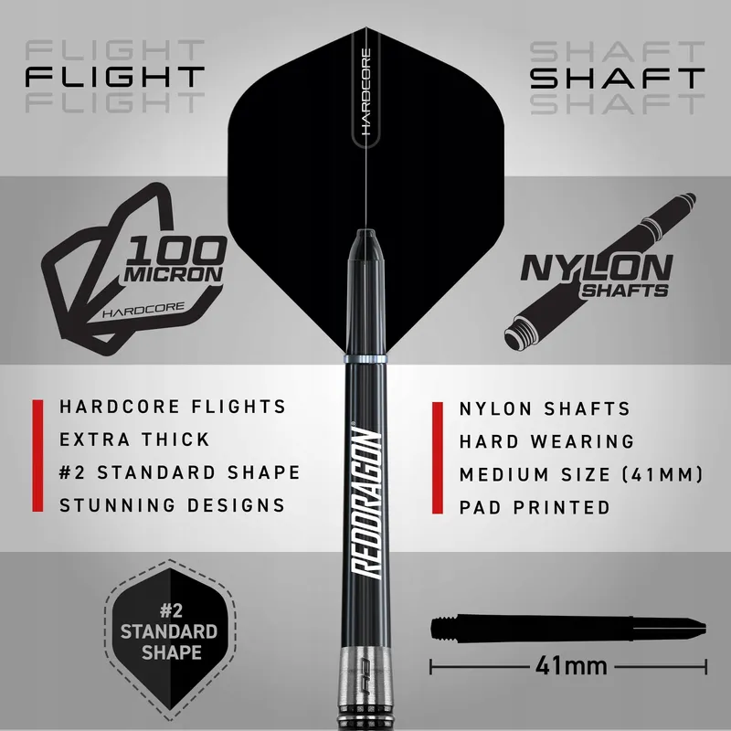 RED DRAGON Professionele Steeltip Darts 24g Tungsten Flights Schachten — foto 3