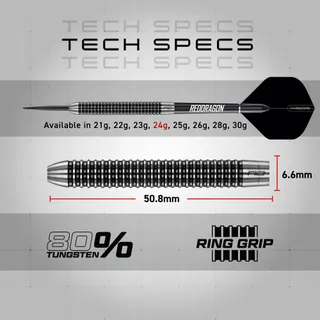 RED DRAGON Professionele Steeltip Darts 24g Tungsten Flights Schachten — miniatuur 4