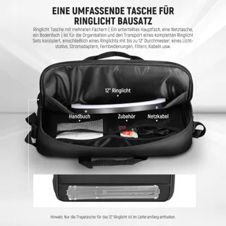 NEEWER Ringlicht Tas 12 Inch Nylon Beschermend Reizen 50x42cm — miniatuur 3
