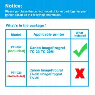 LCL Inktcartridge PFI-050BK 70ml Zwart voor Canon TC-20 TC-20M — miniatuur 2