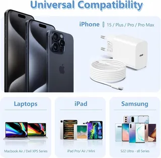APPLE Snellader 20W USB-C met 2M Kabel iPhone iPad — miniatuur 7