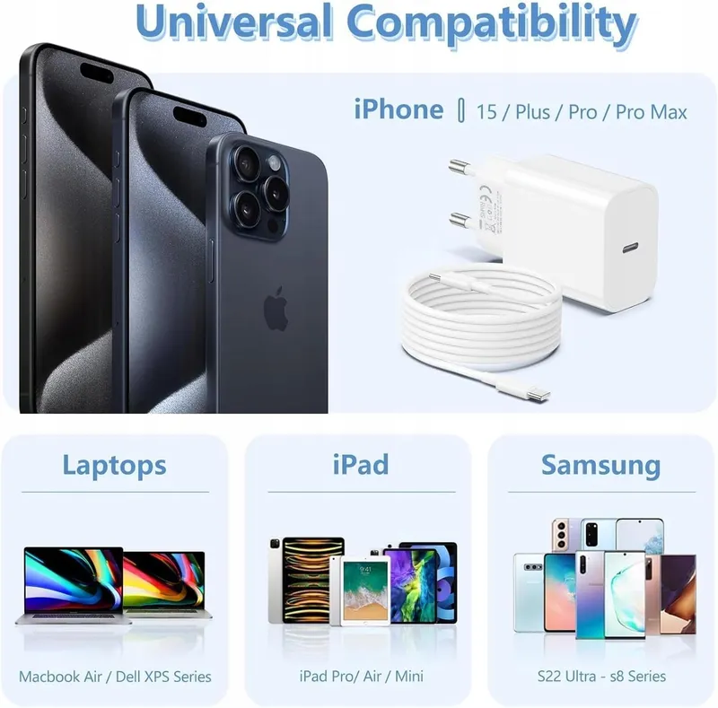 APPLE Snellader 20W USB-C met 2M Kabel iPhone iPad — foto 7