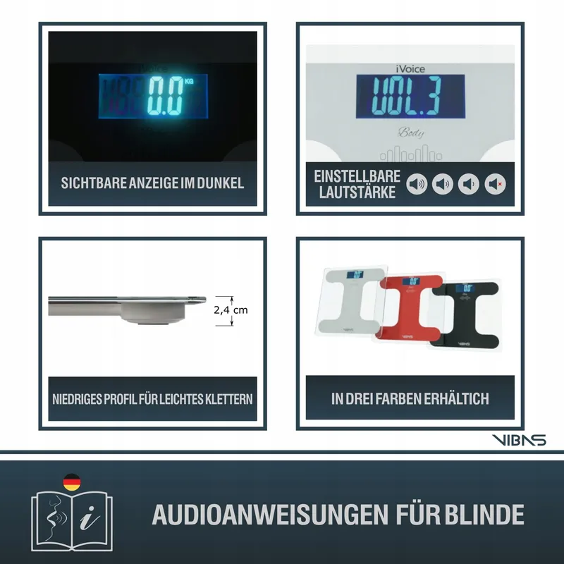 VIBAS iVoice Sprekende Personenweegschaal Blinden Senioren 5 Talen — foto 2