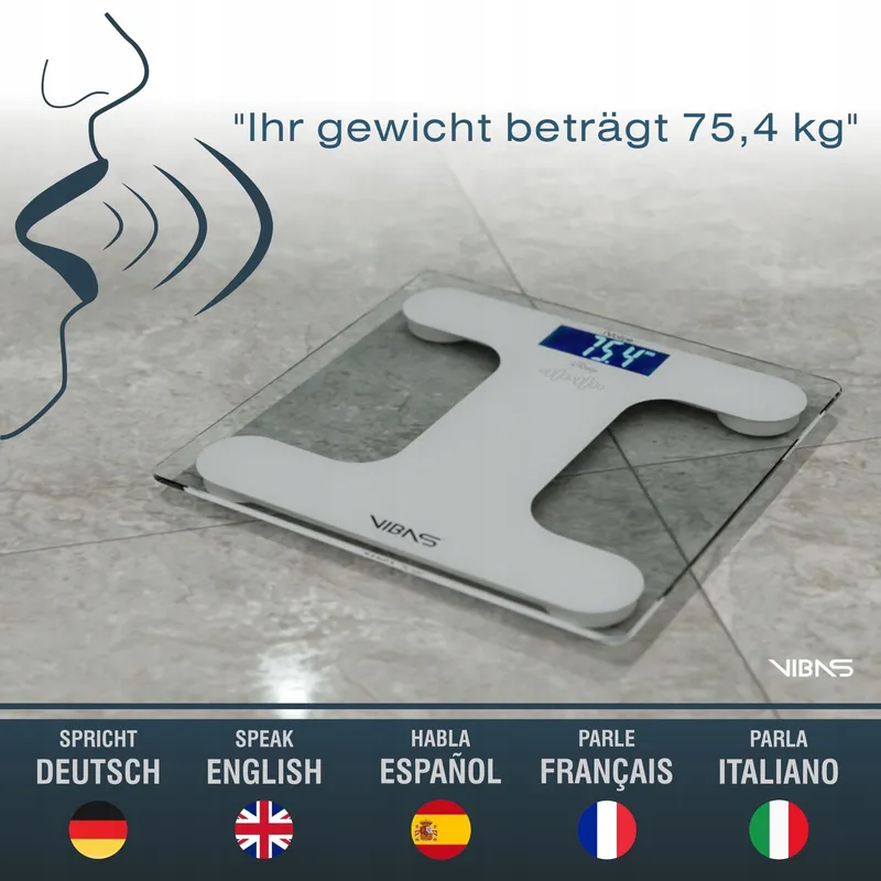 VIBAS iVoice Sprekende Personenweegschaal Blinden Senioren 5 Talen — foto 3