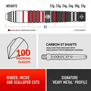 HARROWS Ryan Searle Heavy Metal Dartset 90% Tungsten 22g — miniatuur 4