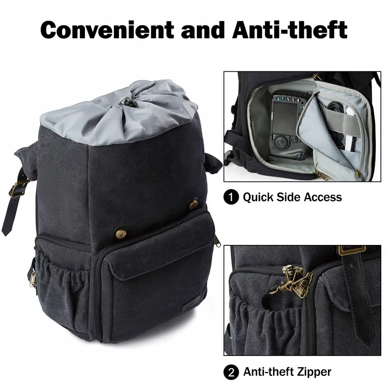 BAGSMART Camerarugzak DSLR Waterdicht Laptop 15 Inch Zwart — foto 4