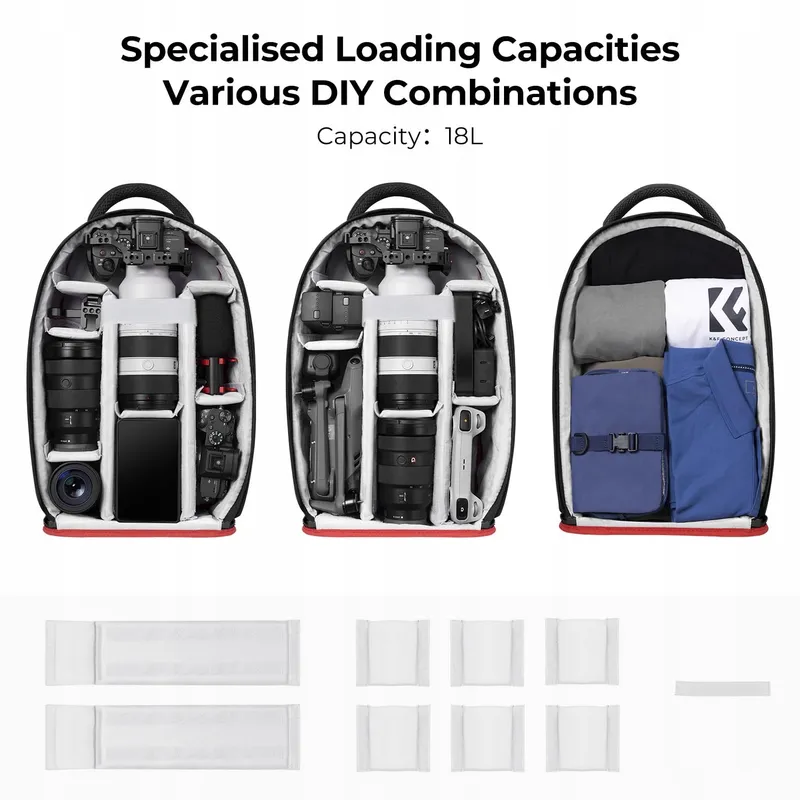 K&F CONCEPT Camerarugzak Waterdicht Laptop Zwart — foto 4