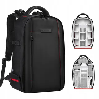 K&F CONCEPT Camerarugzak Waterdicht Laptop Zwart — miniatuur 1