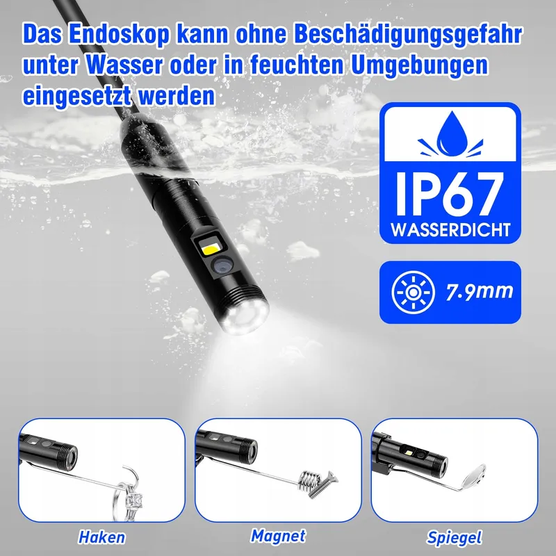 WADEO Endoscoopcamera Dual Lens 1920P HD LED IP67 Android iOS 5m — foto 5