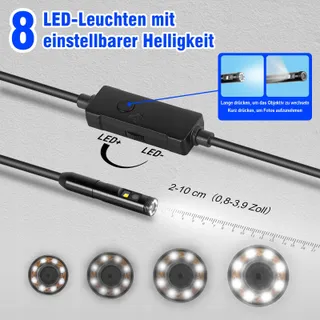 WADEO Endoscoopcamera Dual Lens 1920P HD LED IP67 Android iOS 5m — miniatuur 4