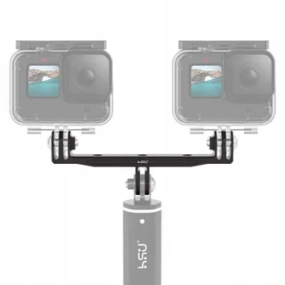 HSU Aluminium Dubbele Houder GoPro Media Mod Waterdichte Behuizing — miniatuur 2
