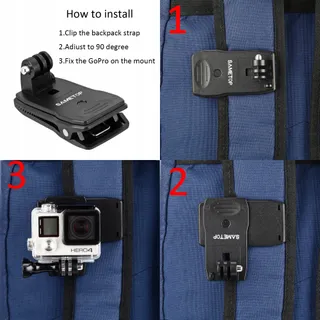 SAMETOP Rugzakhouder GoPro Hero Fusion Max — miniatuur 5