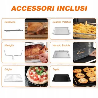 BAKAJI Airfryer 30L 1800W Touchscreen — miniatuur 8