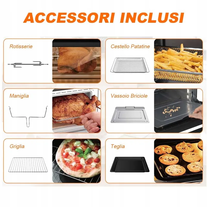 BAKAJI Airfryer 30L 1800W Touchscreen — foto 8