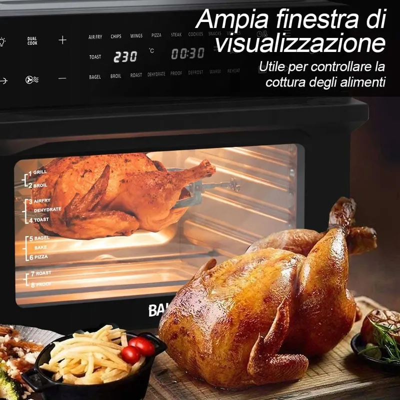 BAKAJI Airfryer 30L 1800W Touchscreen — foto 7