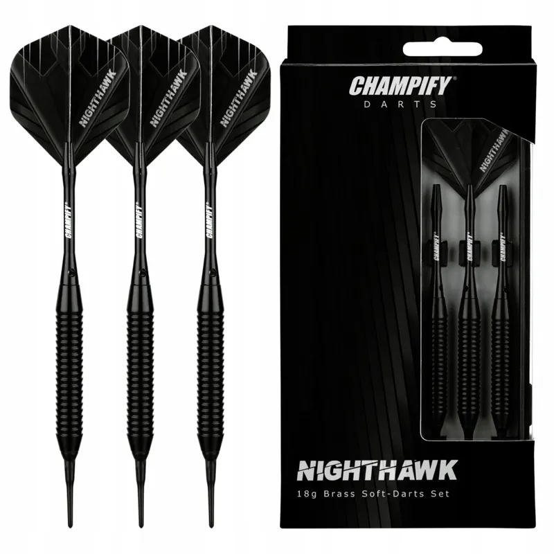 CHAMPIFY Nighthawk 18g Dartset 3 Dartpijlen 6 Shafts 6 Flights — foto 1
