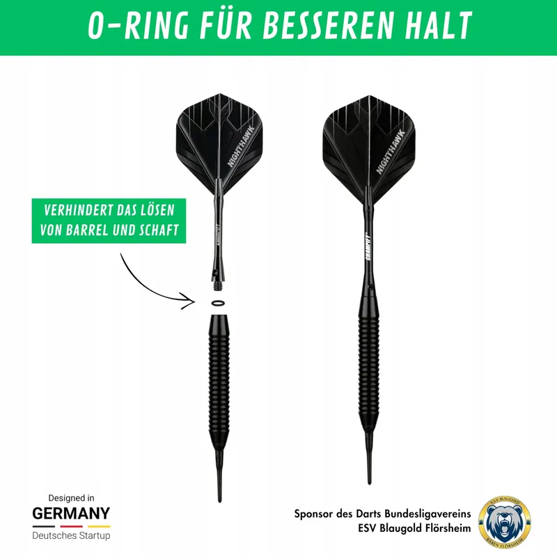 CHAMPIFY Nighthawk 18g Dartset 3 Dartpijlen 6 Shafts 6 Flights — foto 5