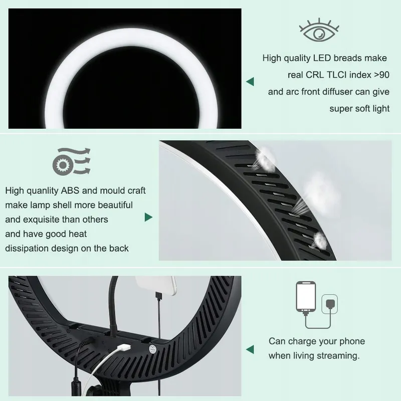 GODOX LR150 LED Ringlicht 18 Inch 38W 3000K-6000K Selfies Makeup — foto 6
