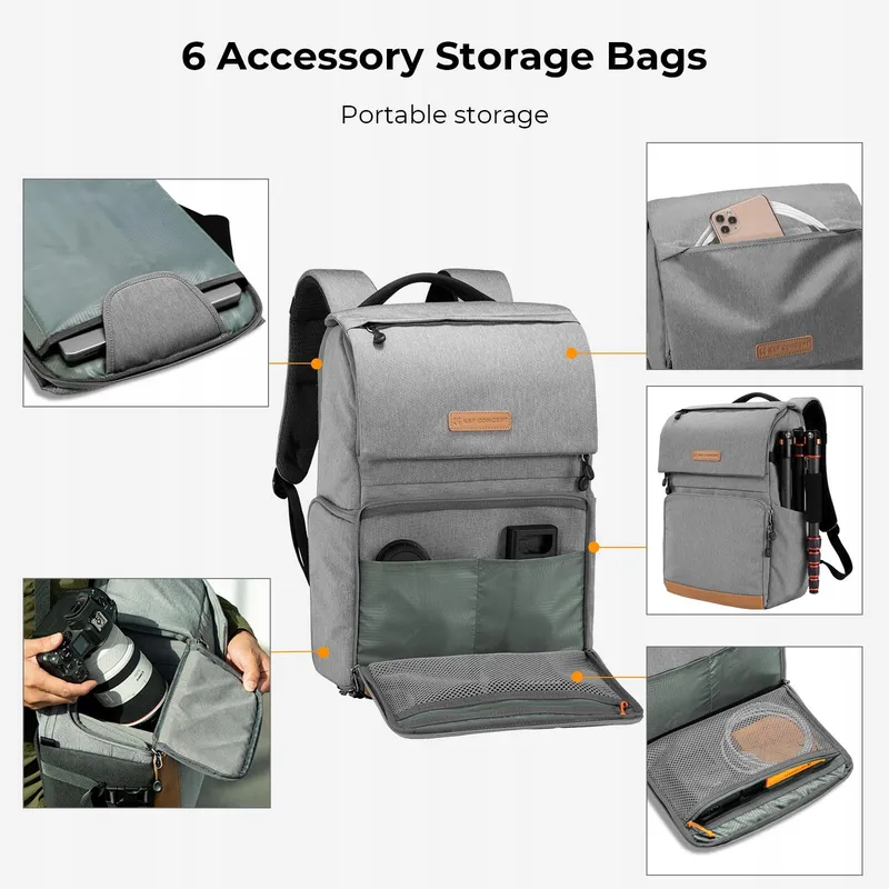 K&F CONCEPT Fotorugzak 22L Grote Capaciteit Laptop 15,6 Inch — foto 5