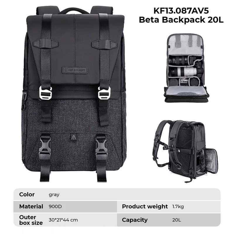 K&F CONCEPT Camerarugzak met Laptopvak 15-15,6 Inch — foto 8