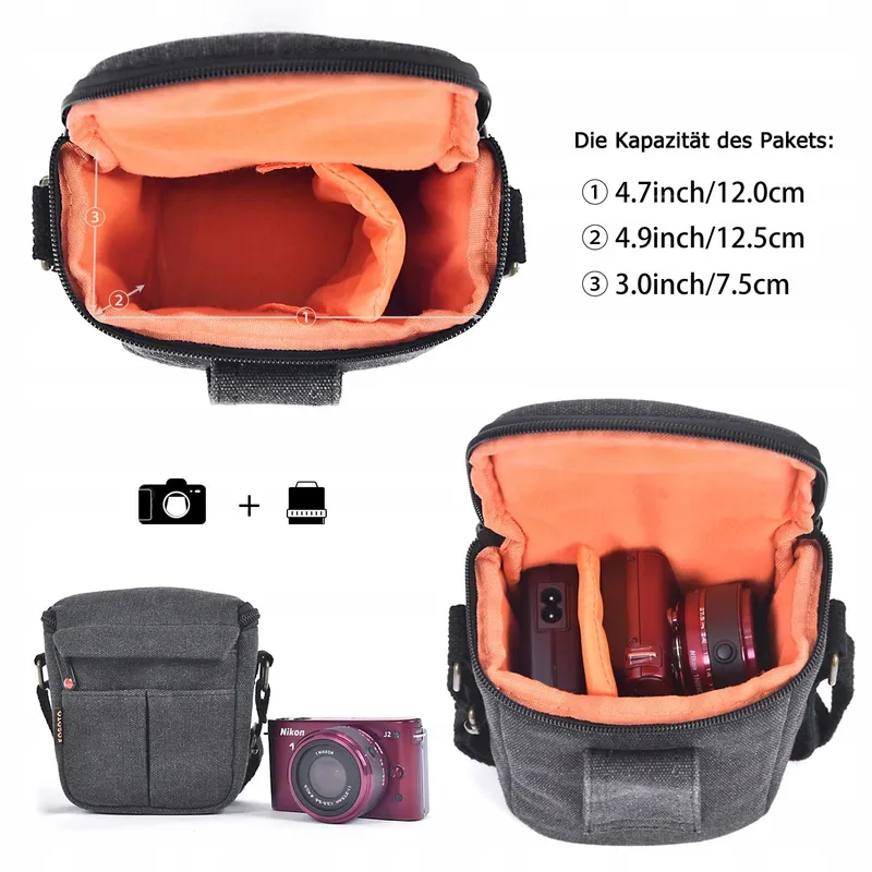 FOSOTO Cameratas Canvas Waterdicht Sony Fujifilm Canon — foto 8