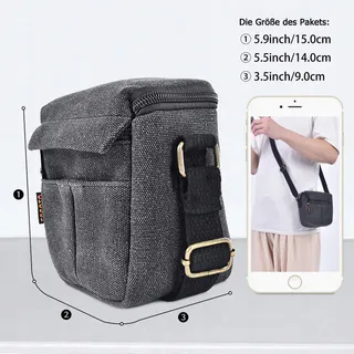 FOSOTO Cameratas Canvas Waterdicht Sony Fujifilm Canon — miniatuur 5