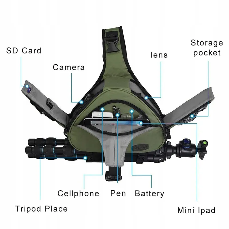 CADeN Cameratas voor Canon Nikon Sony DSLR SLR Groen — foto 3