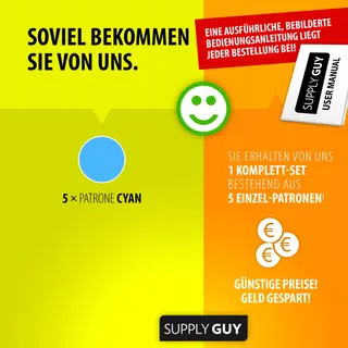 SUPPLY GUY 5x Inktcartridges Canon CLI-551 Cyaan IP7250 MG5450 — miniatuur 3