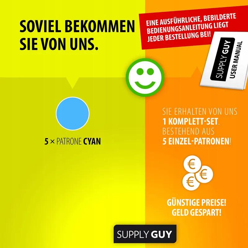 SUPPLY GUY 5x Inktcartridges Canon CLI-551 Cyaan IP7250 MG5450 — foto 3
