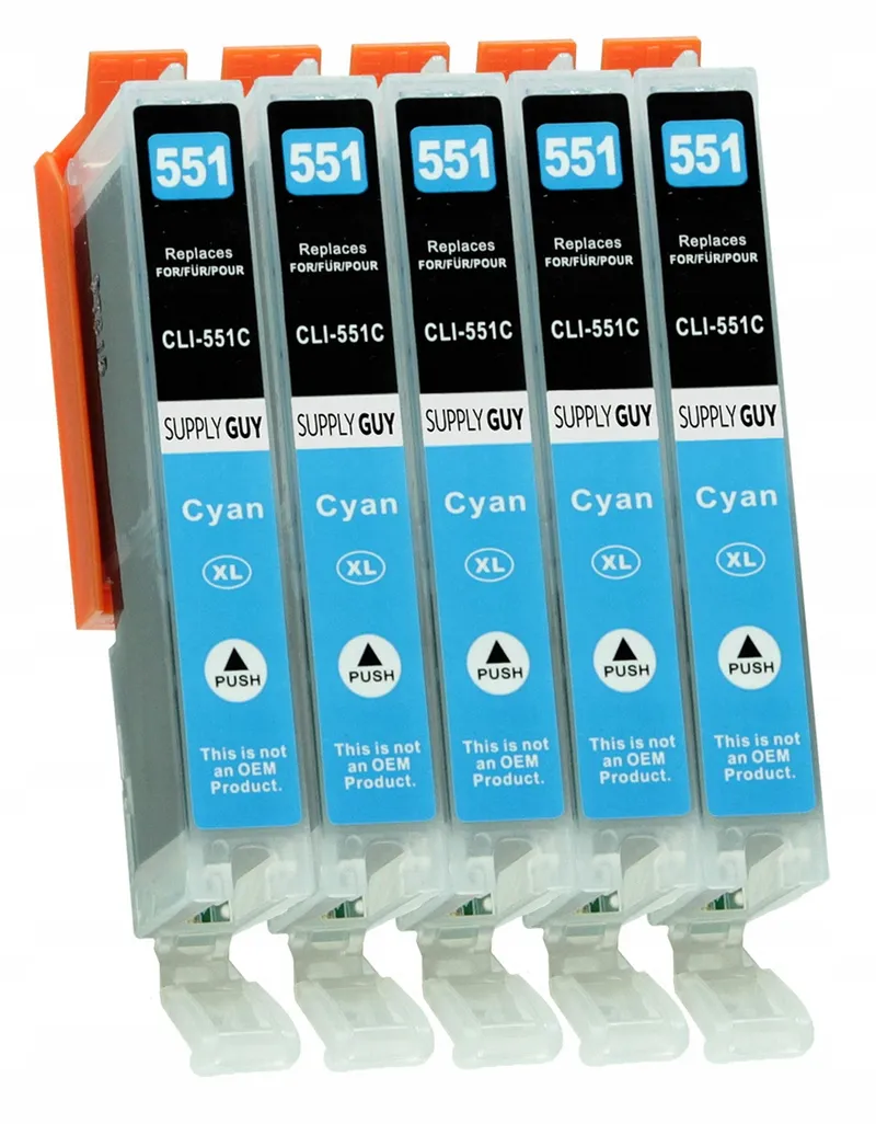 SUPPLY GUY 5x Inktcartridges Canon CLI-551 Cyaan IP7250 MG5450 — foto 1