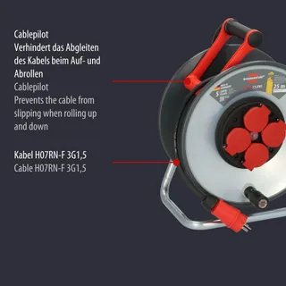 BRENNENSTUHL Professionele Kabelhaspel 25m IP44 Bouw Buiten — miniatuur 4