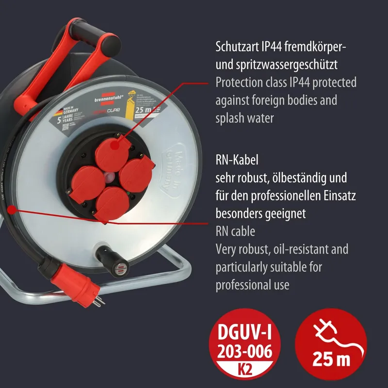 BRENNENSTUHL Professionele Kabelhaspel 25m IP44 Bouw Buiten — foto 3