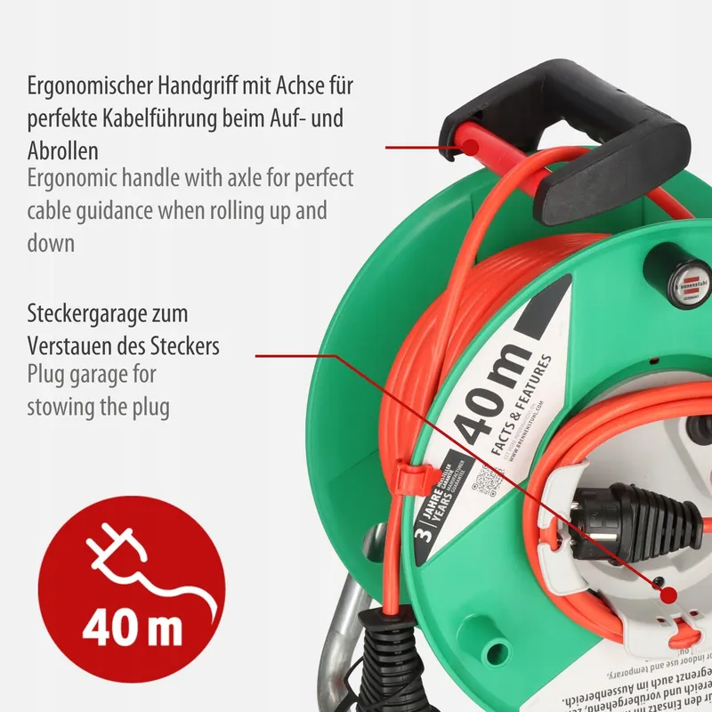 BRENNENSTUHL Garant G IP44 Tuinkabelhaspel 40m Grasmaaier — foto 3