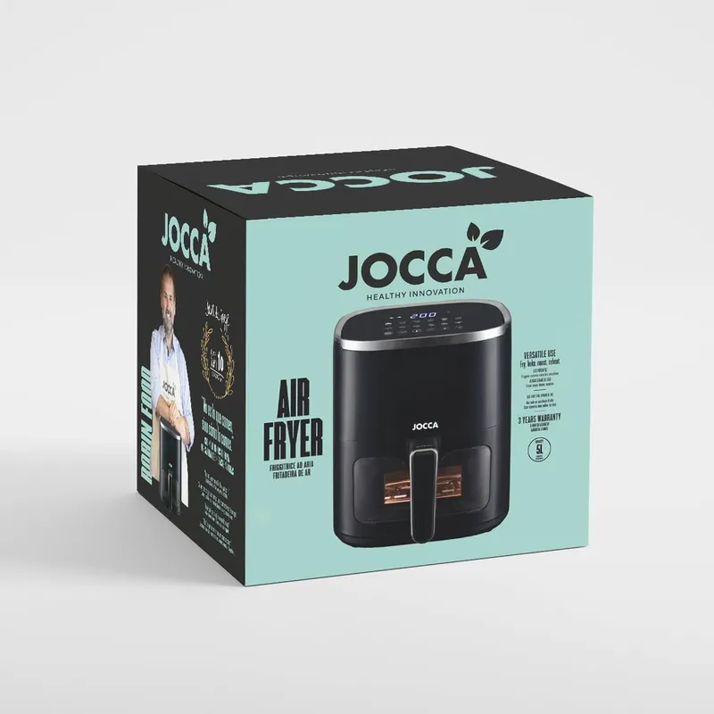 JOCCA Airfryer 5L 1450W Gezond Koken LED Scherm Zwart — foto 6