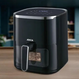 JOCCA Airfryer 5L 1450W Gezond Koken LED Scherm Zwart — miniatuur 5