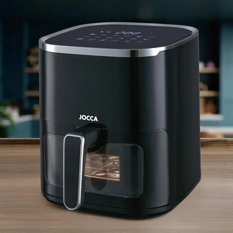 JOCCA Airfryer 5L 1450W Gezond Koken LED Scherm Zwart — foto 5