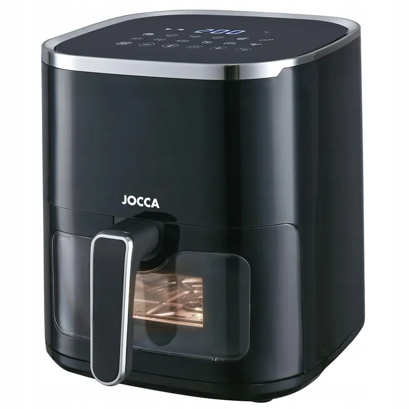 JOCCA Airfryer 5L 1450W Gezond Koken LED Scherm Zwart — foto 2