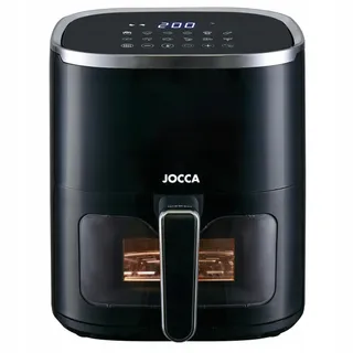 JOCCA Airfryer 5L 1450W Gezond Koken LED Scherm Zwart — miniatuur 1