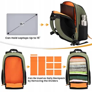 TARION TB-02 Camerarugzak Waterdicht Licht Laptop 15 inch — miniatuur 3