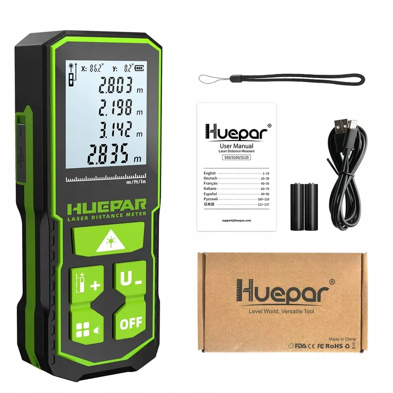 HUEPAR Laserafstandsmeter 100M Accu Hoekweergave — foto 8
