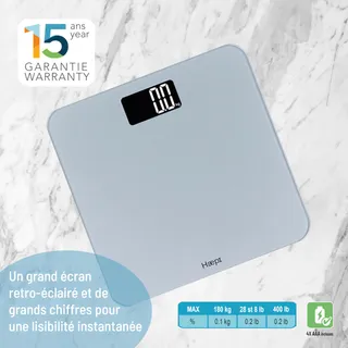 HAEPI Digitale Weegschaal Glas Platform LED Display 180kg — miniatuur 2