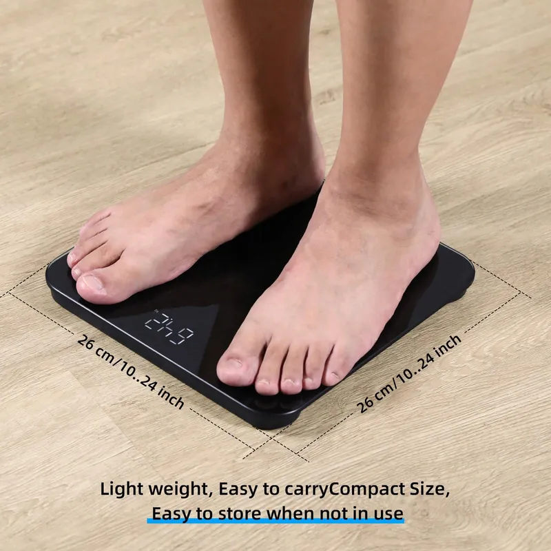 HEALTHKEEP Digitale Personenweegschaal Step-On Glas Zwart — foto 7