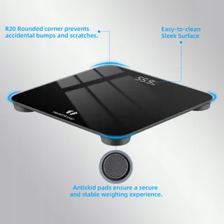 HEALTHKEEP Digitale Personenweegschaal Step-On Glas Zwart — miniatuur 5