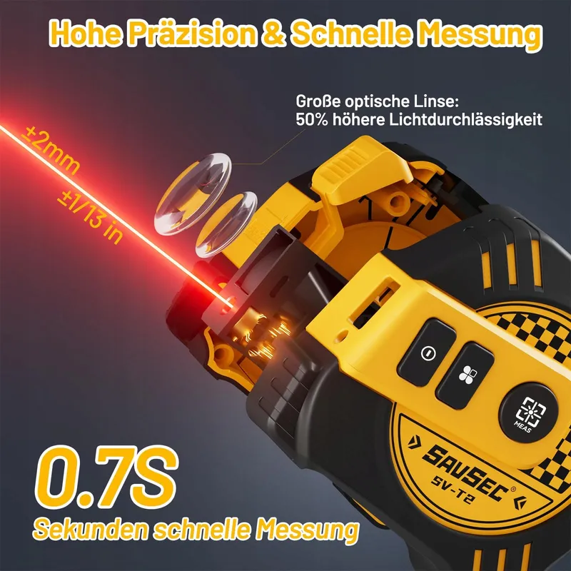 SAVSEC Laserafstandsmeter 2-in-1 40m Digitaal Meetlint LCD — foto 4